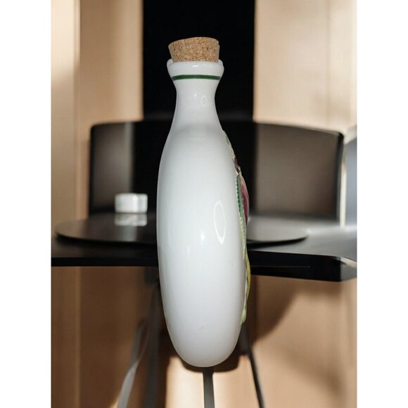 Vintage Italian Ceramic Fruit Vase—Hand-Painted Decorative Jug with Cork Top - Picture 5 of 7